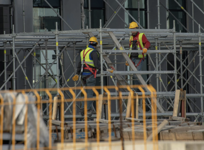 Construction workers on site